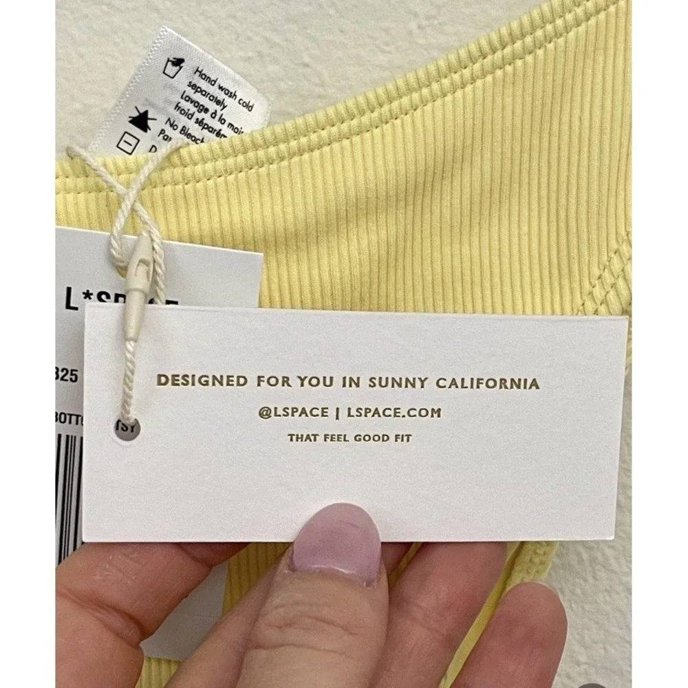 New! L*SPACE‎ Donnie Bottom Bitsy Ribbed Cheeky Bikini Bottom Daisy Yellow XL